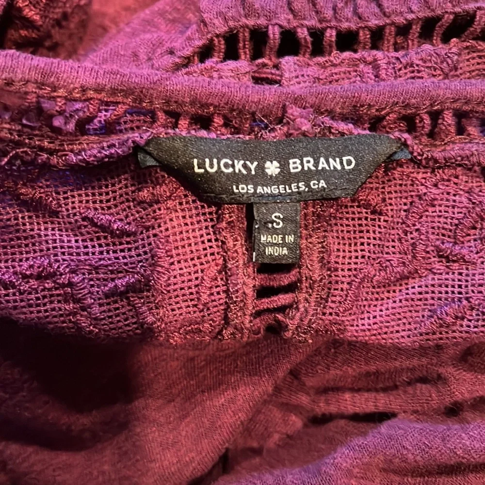 Lucky Brand Wine long Sleeve Top